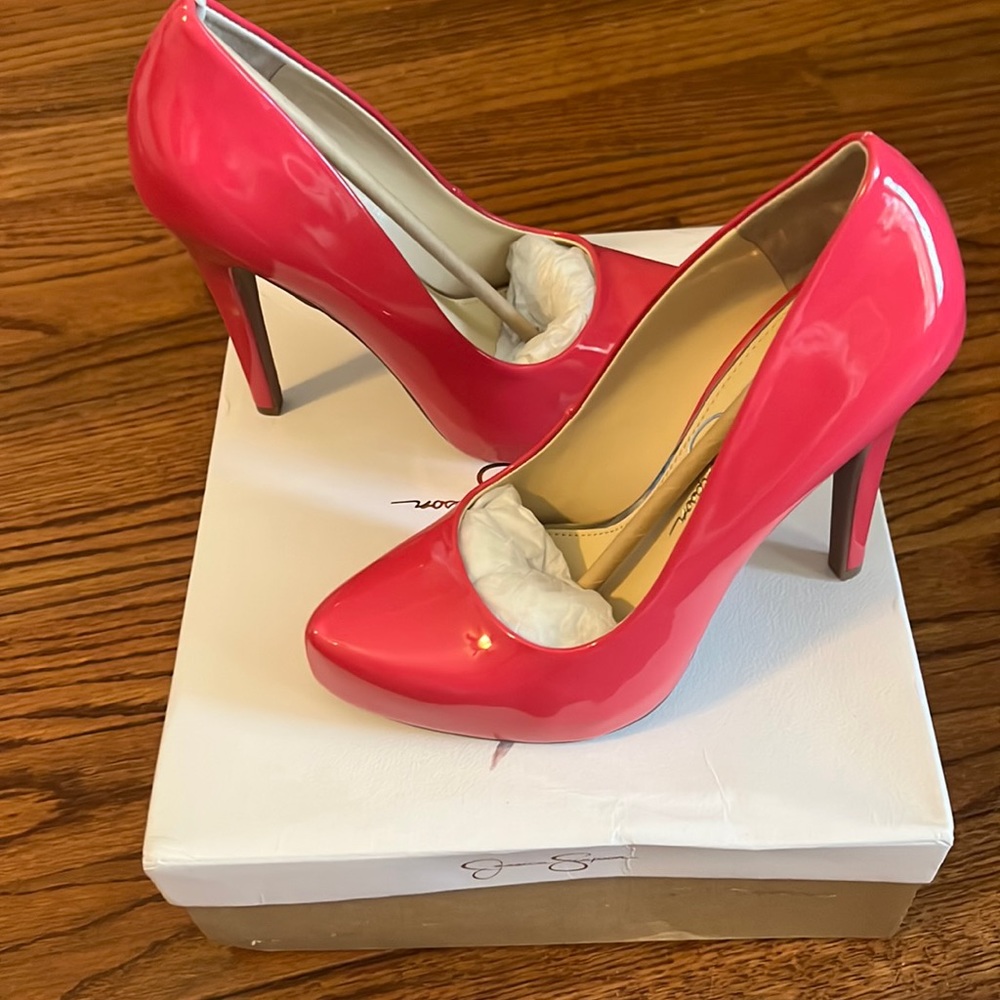 BNWB Jessica Simpson Perfectly Pink Super Patent heels